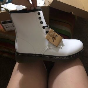 Brand new white size 11 women’s Dr. Martins.